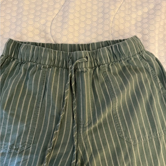 Volcom Green and White Striped Straight Leg Pants - Picture 1 of 4